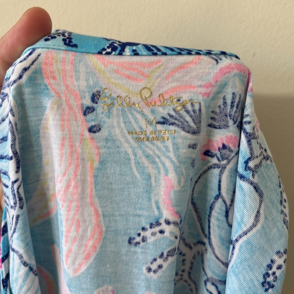 Lilly Pulitzer Ross Dress Bali Blue Once Upon a Tide Size Medium - Picture 9 of 10